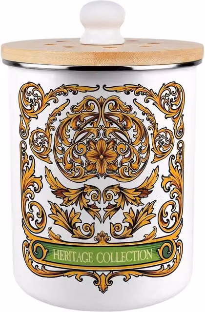 Purely Home French Nouveau Metal Food Waste Caddy with Flip Lid, 2 l, Gold