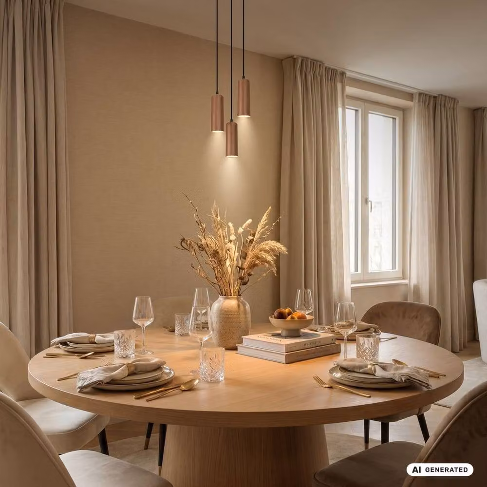 Briloner Coffee Height Adjustable 3-Light Pendant Light for GU10 Bulbs, Brown – 5