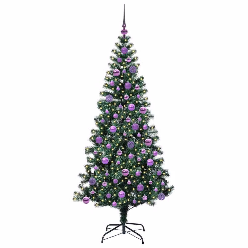 Berkfield Home Artificial Pre-lit Christmas Tree in Green, Height: 180 cm – 3