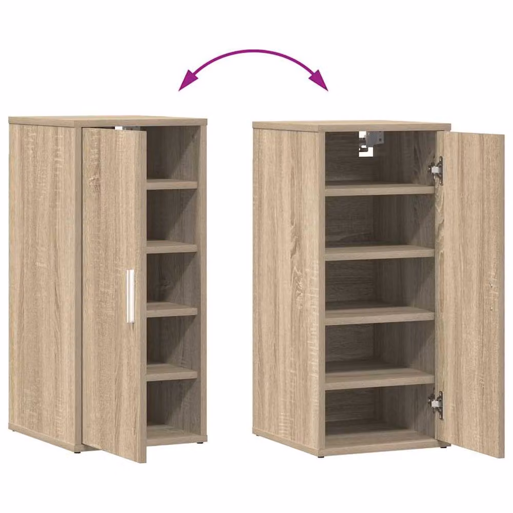 Berkfield Home Set of 2 Sonoma Oak Shoe Cabinets in Light Brown, W/D/H: 32 x 35 x 70 cm – 3
