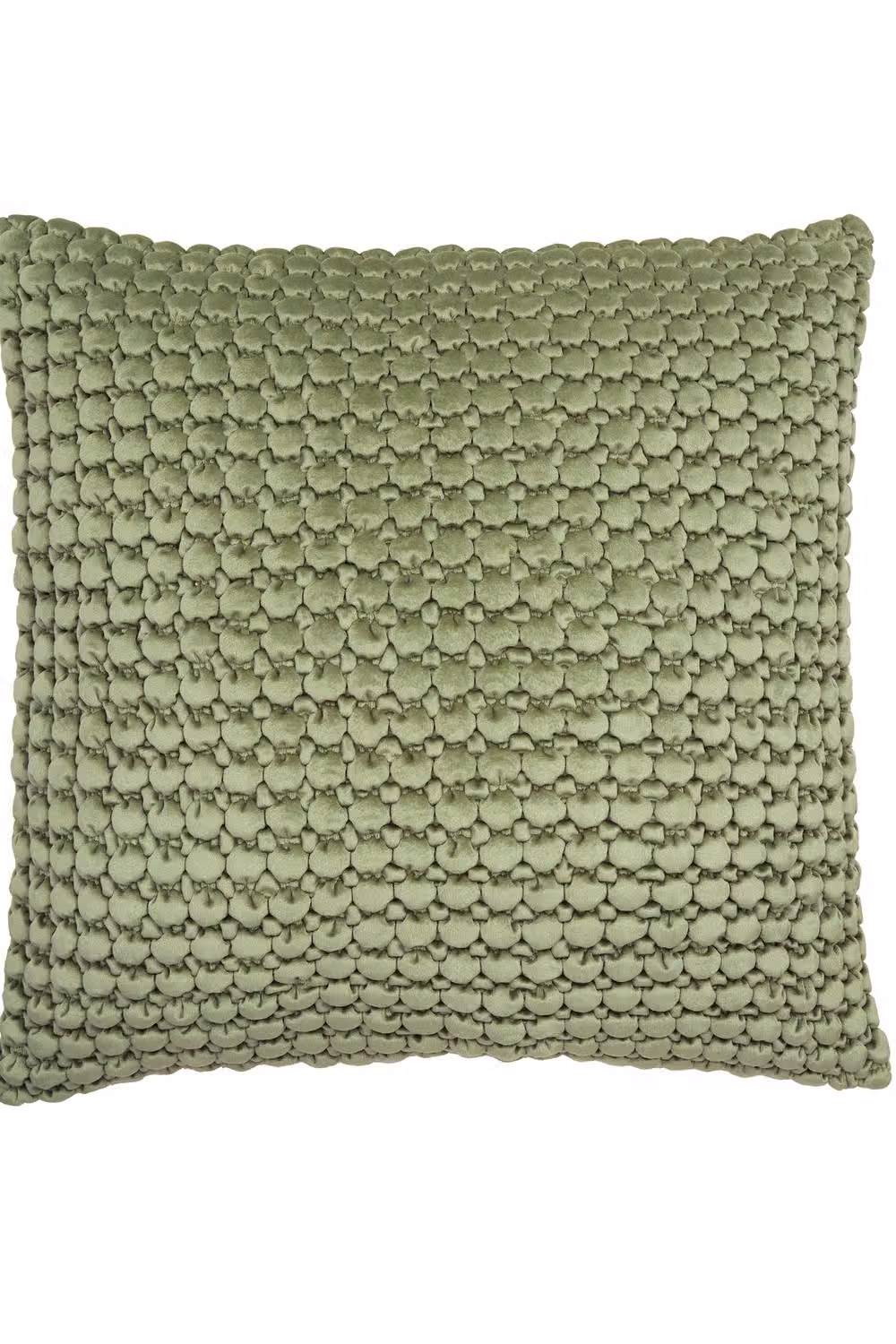 Appletree Bobble Velvet Filled Square Cushion in Green, W/D/H: 55 x 55 x 55 cm – 2