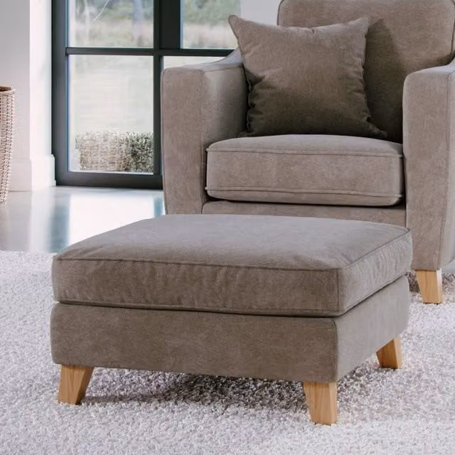 The Great Sofa Company Jackson Chenille Footstool in Brown – 1