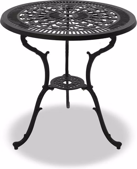 Centurion Supports Classic Matt Black Metal Bistro Table W/D/H: 70.0 x 69.5 x 69.5 cm