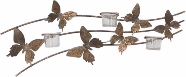 Minster Metal Tealight Candle Holder, Brown, W: 24 cm, D: 8 cm, H: 67 cm – 1