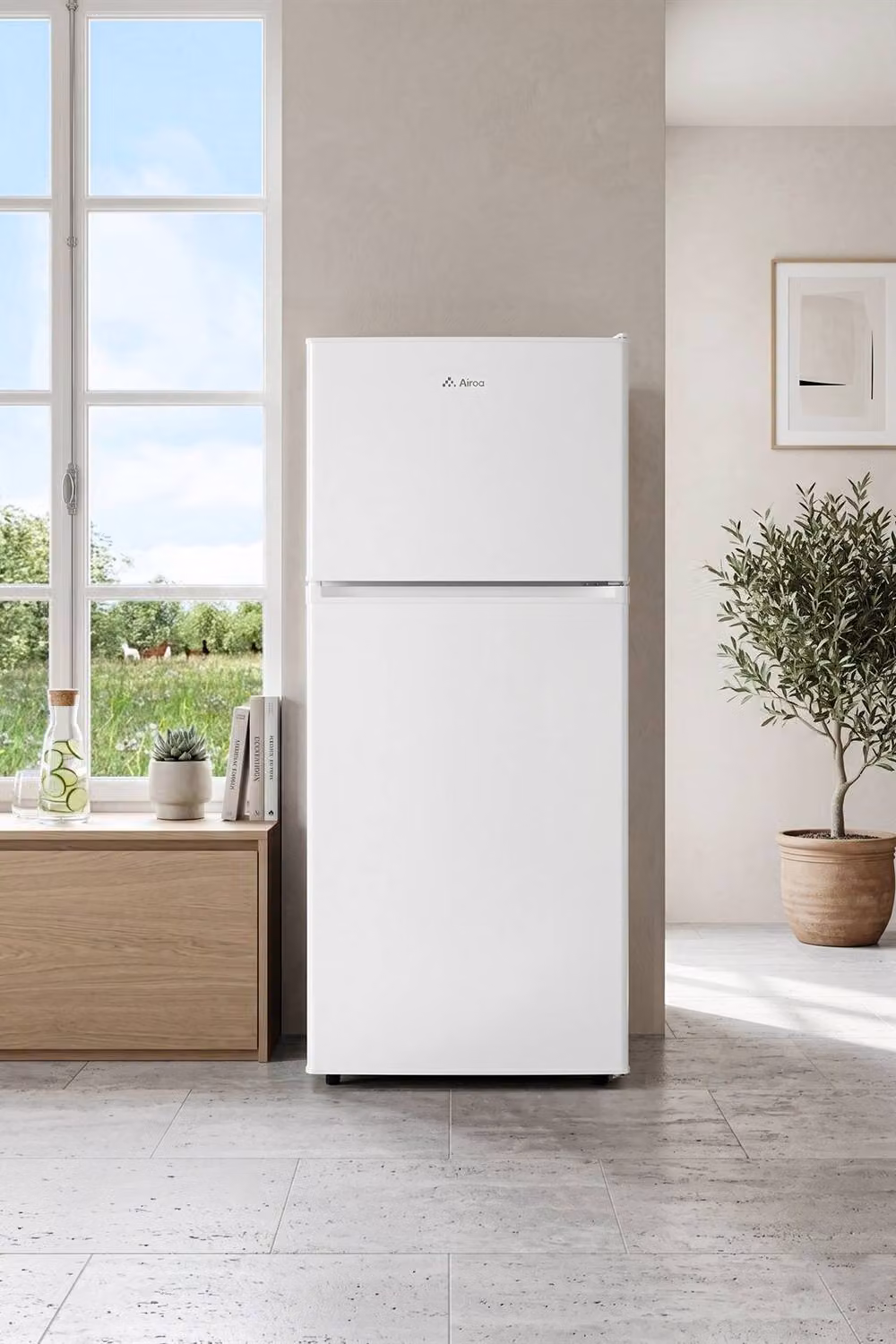 Living and Home 180L Double Door Freestanding Fridge Freezer with 45L Top Freezer in White – 3