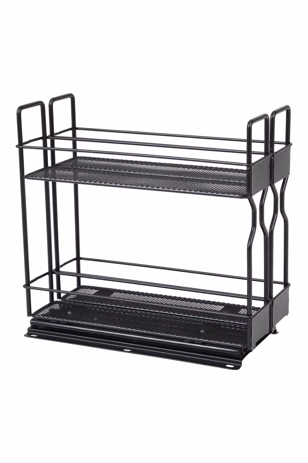 ExtraStar 2-Tier Metal Pull-Out Spice Rack Organiser in Black – 2