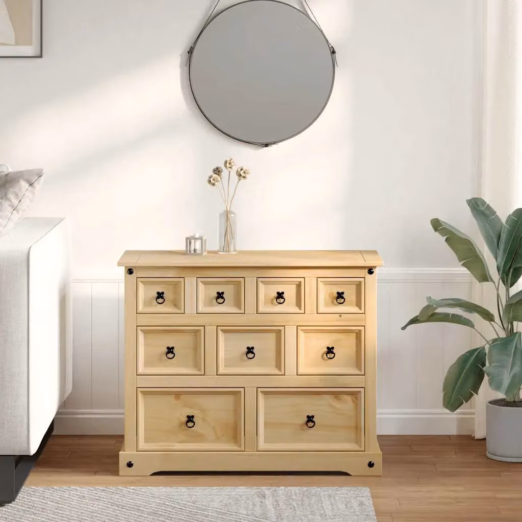 Berkfield Home Corona Chest of Drawers in Brown Solid Pine Wood, W: 103 cm, D: 46 cm, H: 83 cm – 2