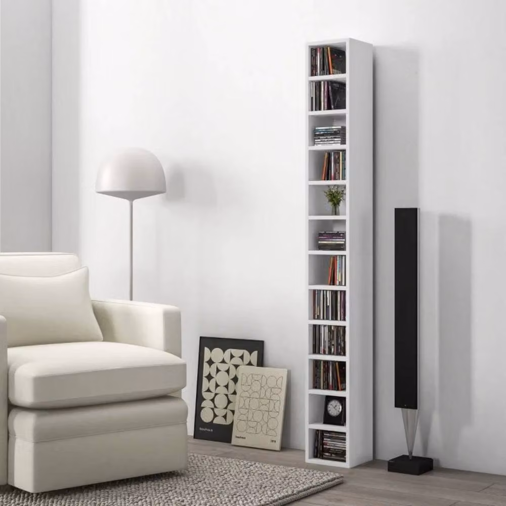 Hinsinc White CD DVD Storage Tower Media Shelving Unit – 2