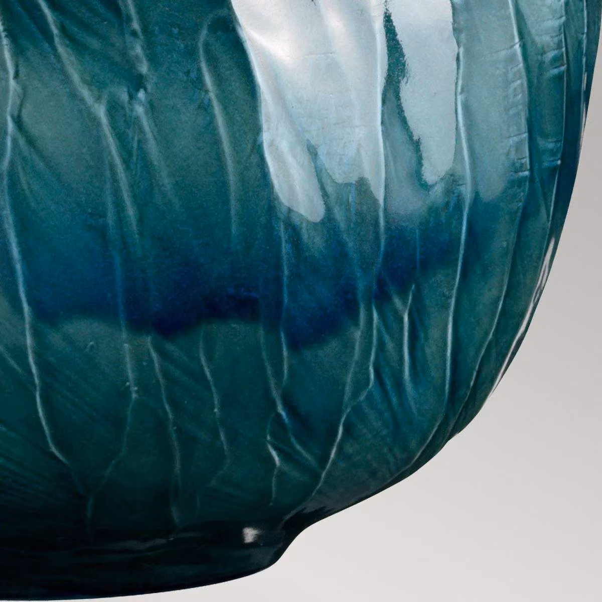 Netlighting Blue Globe Ceramic Table Lamp with Fabric Shade and E27 Fitting – 3