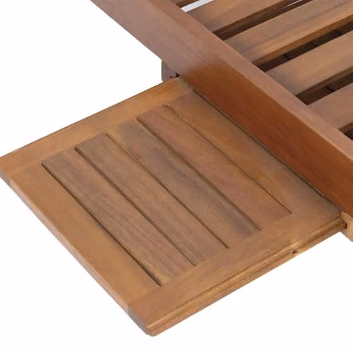 Charles Bentley FSC Certified Acacia Wood Reclining Sun Lounger with Pull Out Tray, Brown, W/D/H: 200 x 85 x 67 cm – 5