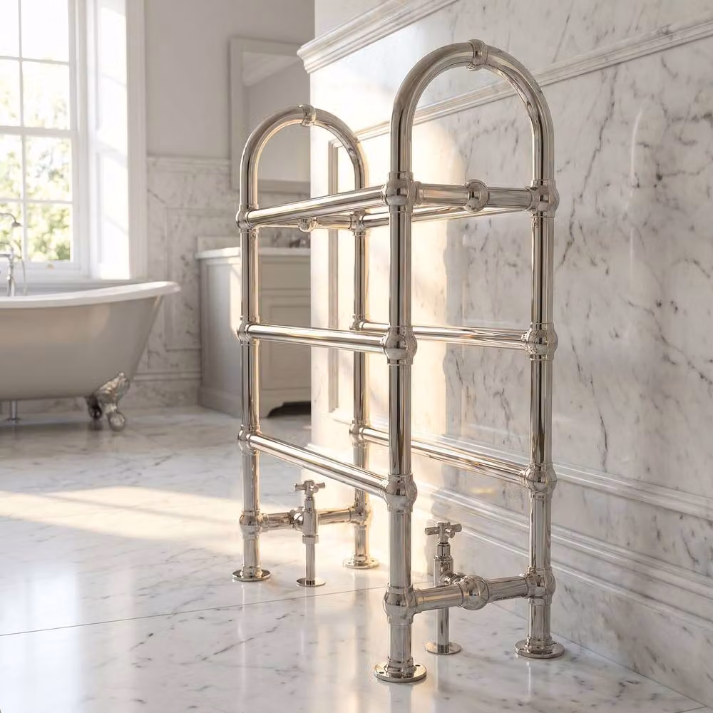 Balterley Harrington Freestanding Floor Towel Rail in Silver, W: 78.0 cm, H: 68.5 cm – 2