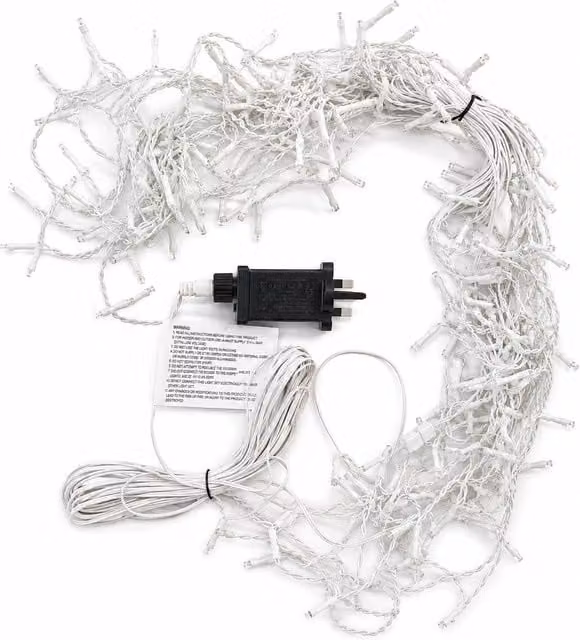SPOT ON DEALZ 240 LED Cool White Snowing Icicle Christmas Lights with 8 Functions for Indoor and Outdoor Use