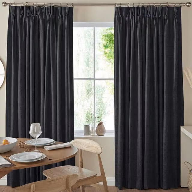 Terrys Lugano Made to Measure Blackout Fabric Curtain Panel in Grey Anthracite