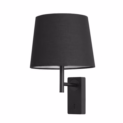 Netlighting Aura Wall Lamp with Fabric Shade in Black, E27 – 1