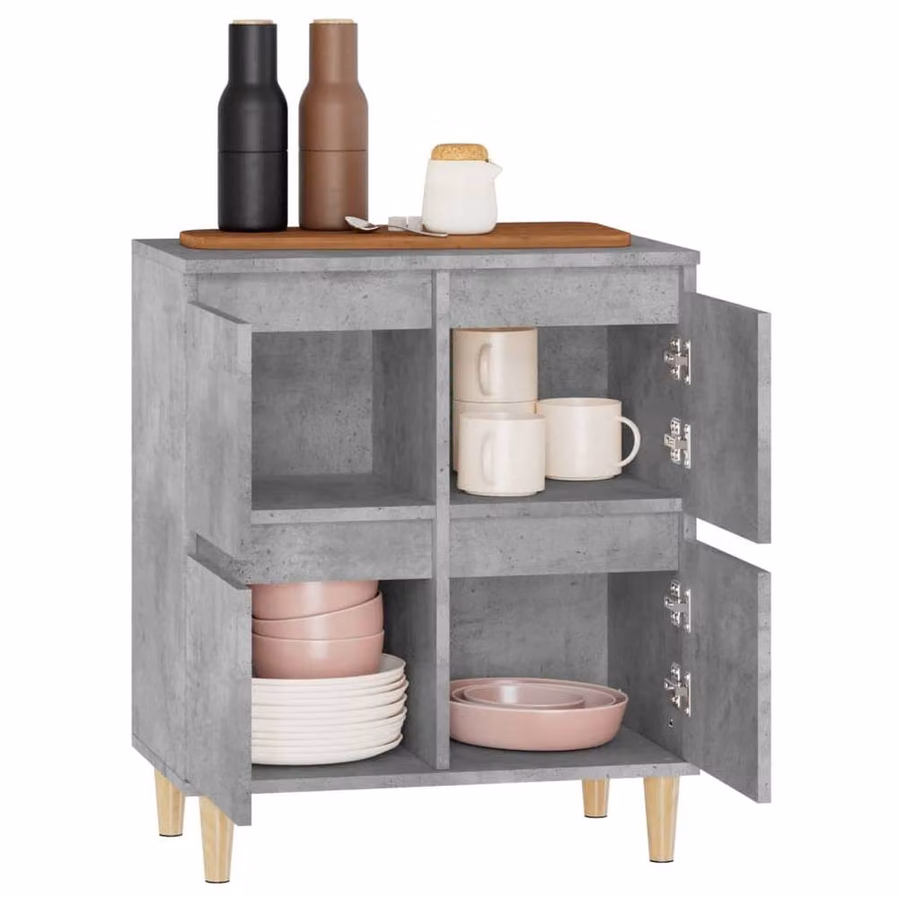 Berkfield Home Sideboard in Concrete Grey, W/D/H: 60 x 35 x 70 cm – 2