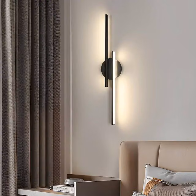 Goeco Modern LED Indoor Wall Lamp, 24 W Up and Down Light in Black – 1