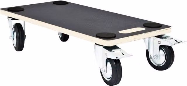 TekBox 4 Wheel Furniture Moving House Dolly in Black and Brown, W: 58 cm, D: 30 cm