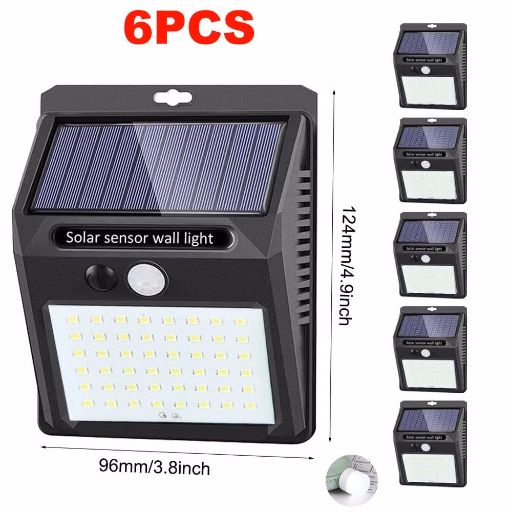 Ventryn 6-Piece Solar LED Motion Sensor Outdoor Flood Lights in Black – 2
