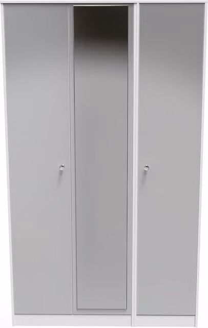 2 U Taunton Triple Mirror Wardrobe in Mid Grey Matt Finish