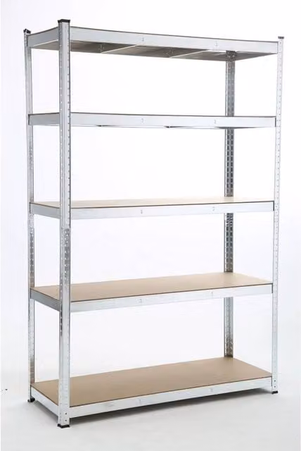 Hinsinc Silver Metal and MDF Garage Shelving with Adjustable Shelves, W/D/H: 50 x 50 x 50 cm