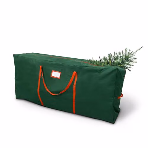 Keplin Heavy Duty 600D Oxford Fabric Christmas Tree and Wrapping Paper Storage Bag in Green, Foldable with Handles – 7
