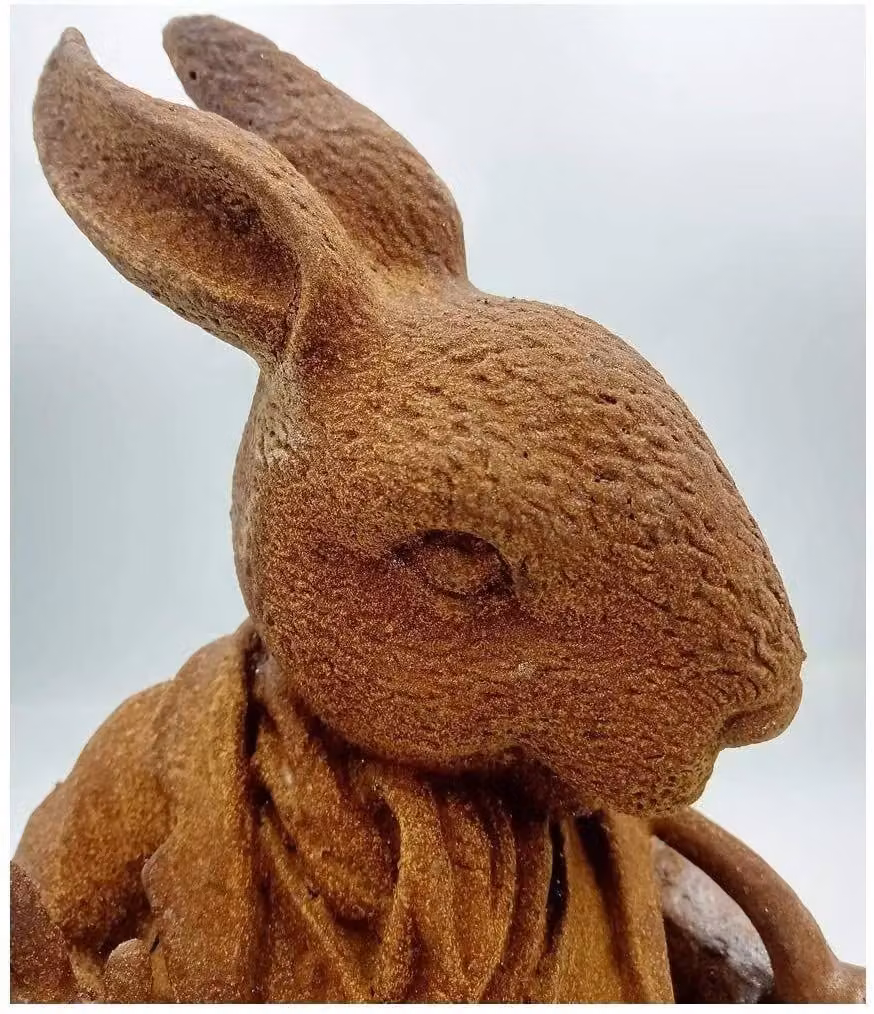 Inspirational Gifting Mr Rabbit Garden Sculpture, Rustic Cast Iron Beatrix Potter Ornament in Brown and Grey – 3