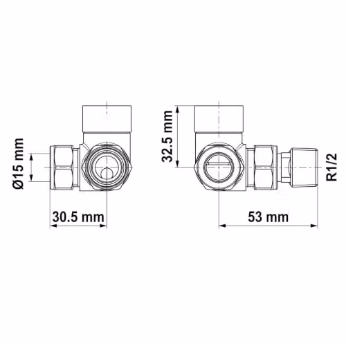 UK Radiators Solid Brass Thermostatic Radiator Valve Set in Black, 1/2" x 15mm – 4