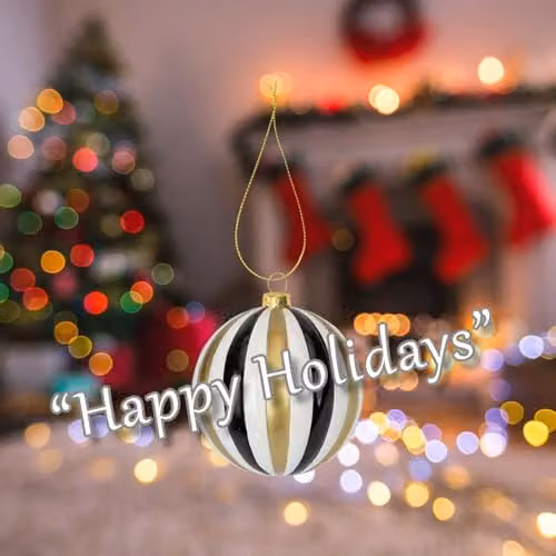 VFM e-Store Christmas Hanging Bauble Decoration in Gold, Black and White – 3