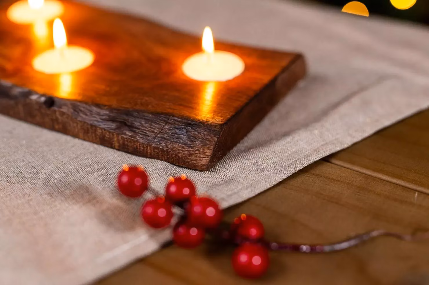 Marco Paul Scandinavian Wooden Tealight Candle Holder in Brown and Beige – 2
