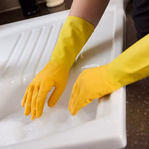 Marigold Unisex Yellow Rubber Kitchen Gloves, Pack of 1 – 2