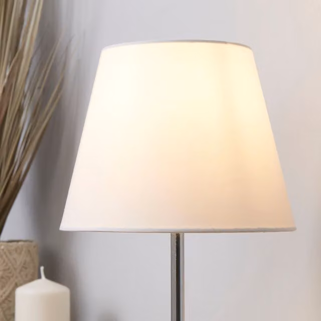Lighting Collection TC Tapered White Fabric Lamp Shade, Diameter: 20 cm – 1