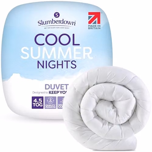 Slumberdown Cool Summer Nights 4.5 Tog Single Duvet, White, W/H: 135 x 200 cm