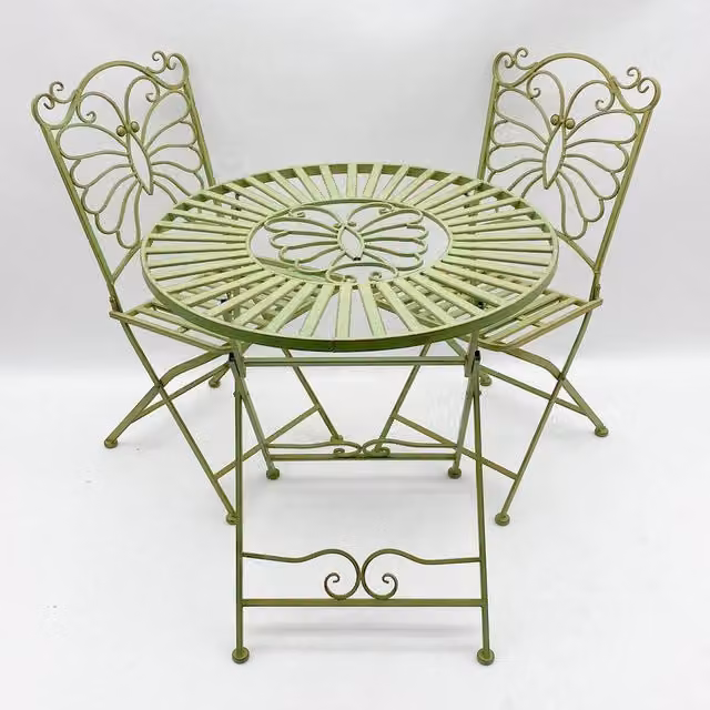 Minster Foldable Bistro Set in Leaf Green