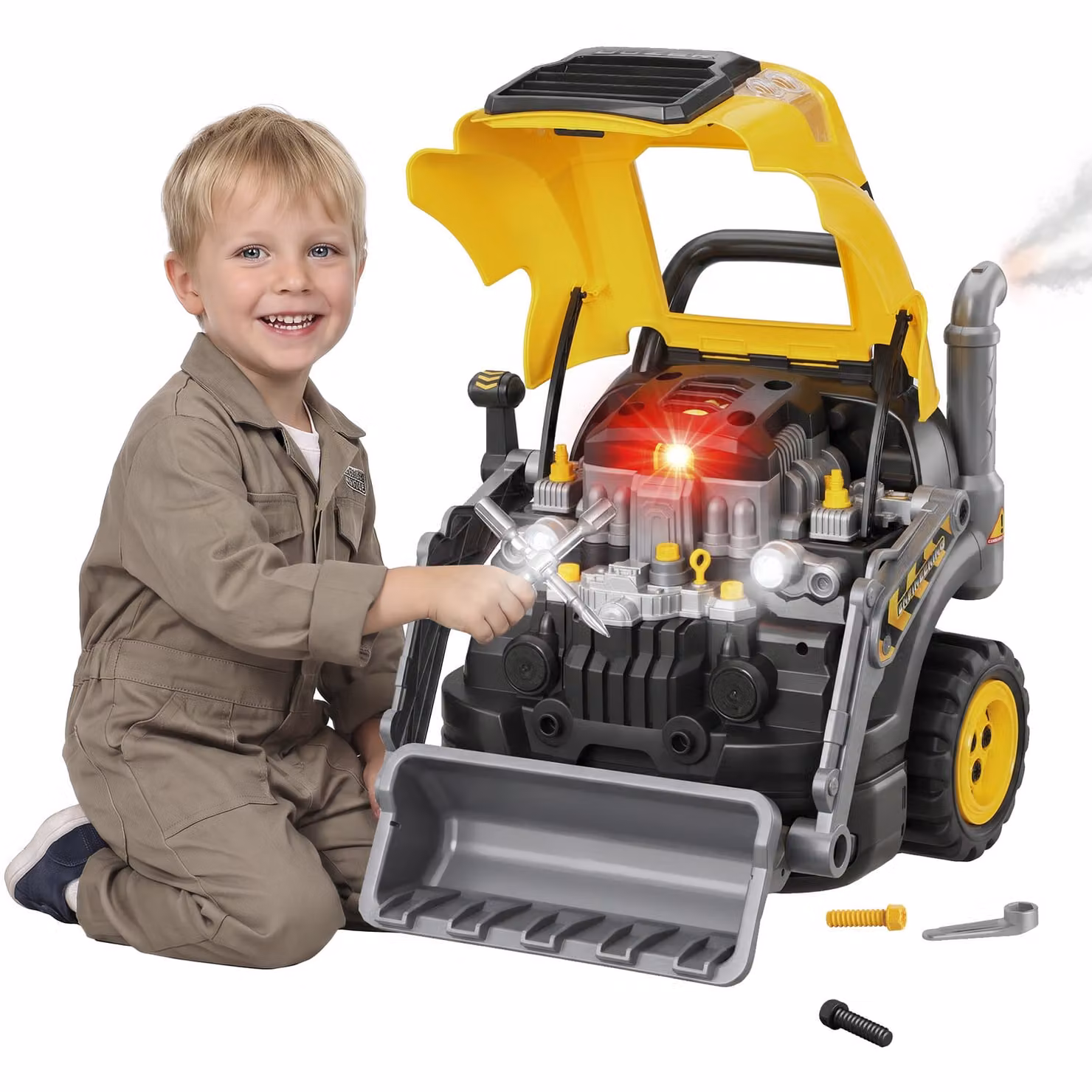 AIYAPLAY Kids Truck Engine Toy Set in Yellow – 2