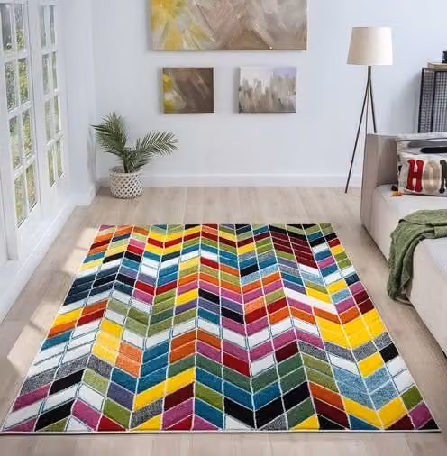 Ultimate Rug Collection Spectra Carved Heatset Multicolour Rectangular Rug W: 66 cm, L: 230 cm