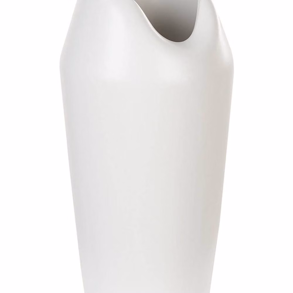 Wyld and Coco Glam Design Decorative White Matt Stoneware Tabletop Vase, Height: 33 cm – 2