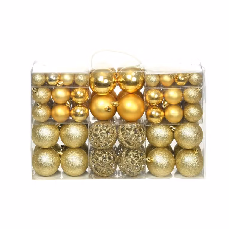 Berkfield Home Beautiful 100 Piece Gold Christmas Bauble Set