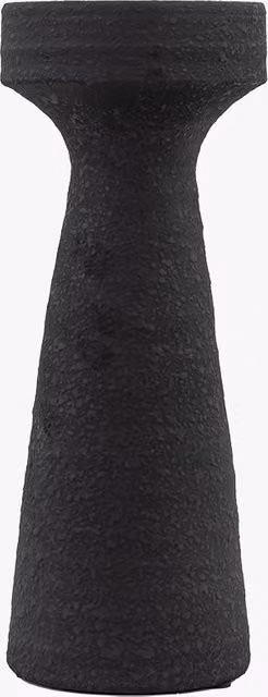Perch & Parrow Ember Modern Ceramic Pillar Candleholder in Black