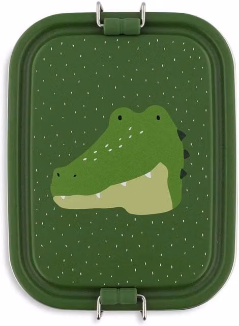 Trixie Mr. Alligator Small Lunch Box in Green with Dividers and Clip Closure – 1