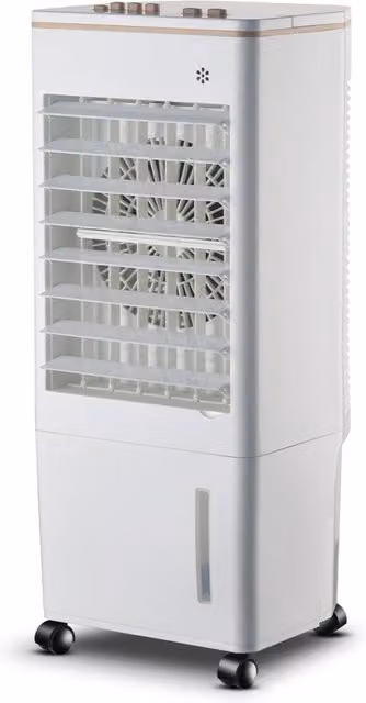 Jack Stonehouse Portable Evaporative Ice Water Air Cooler with 3-Speed Fan and Oscillation, White, 8L
