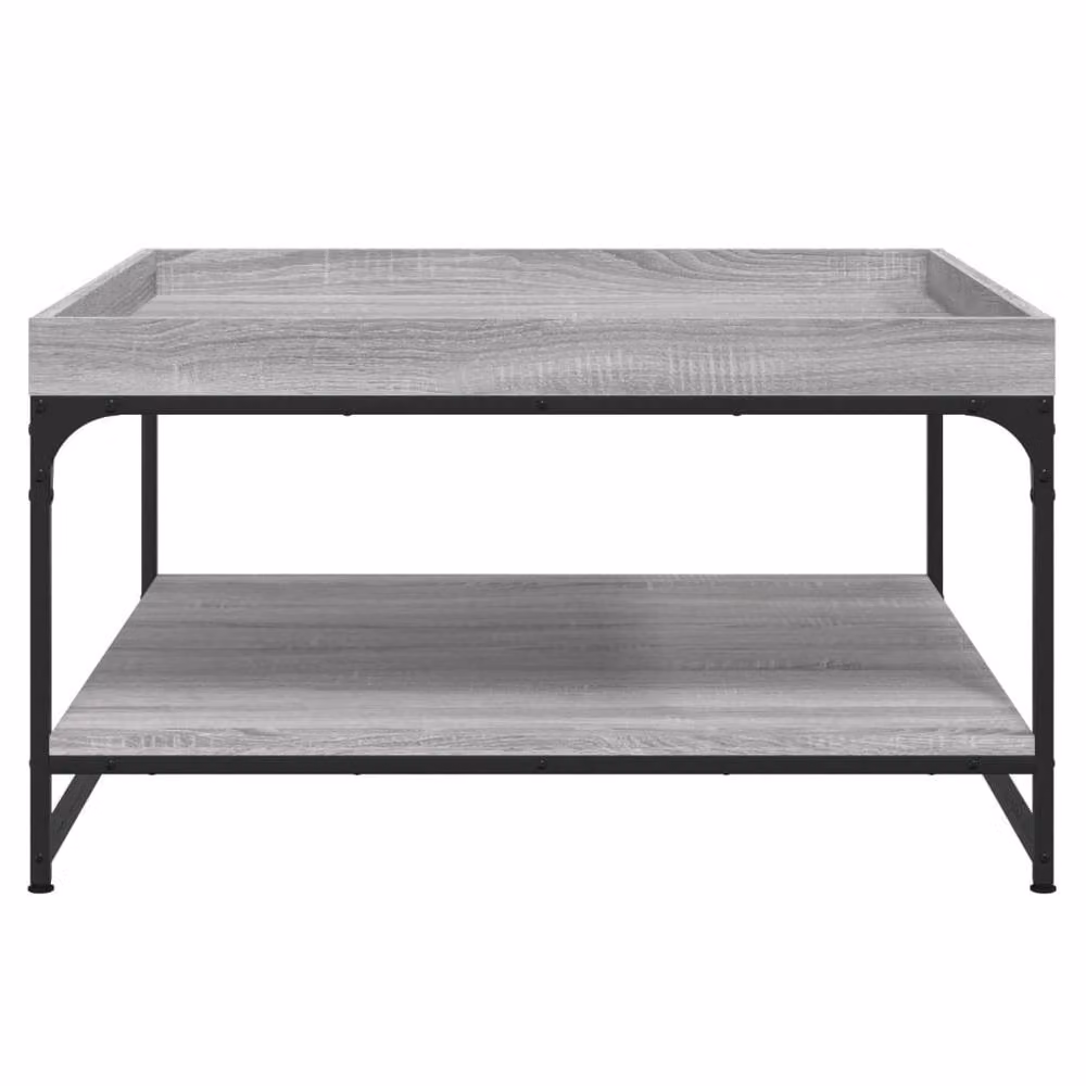 Berkfield Home Decorative Square Coffee Table in Grey Sonoma, W/D/H: 80 x 80 x 45 cm – 3