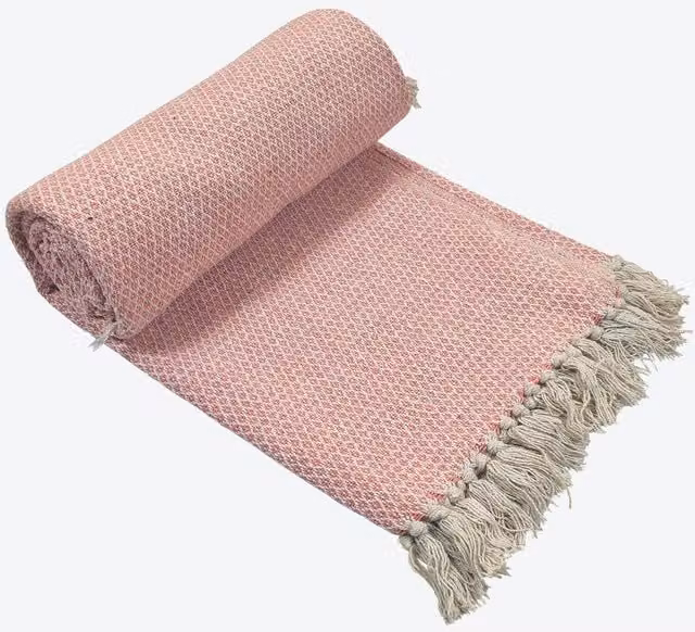 Absolutely Natural Lifestyle Orange Cotton Handloom Woven Throw