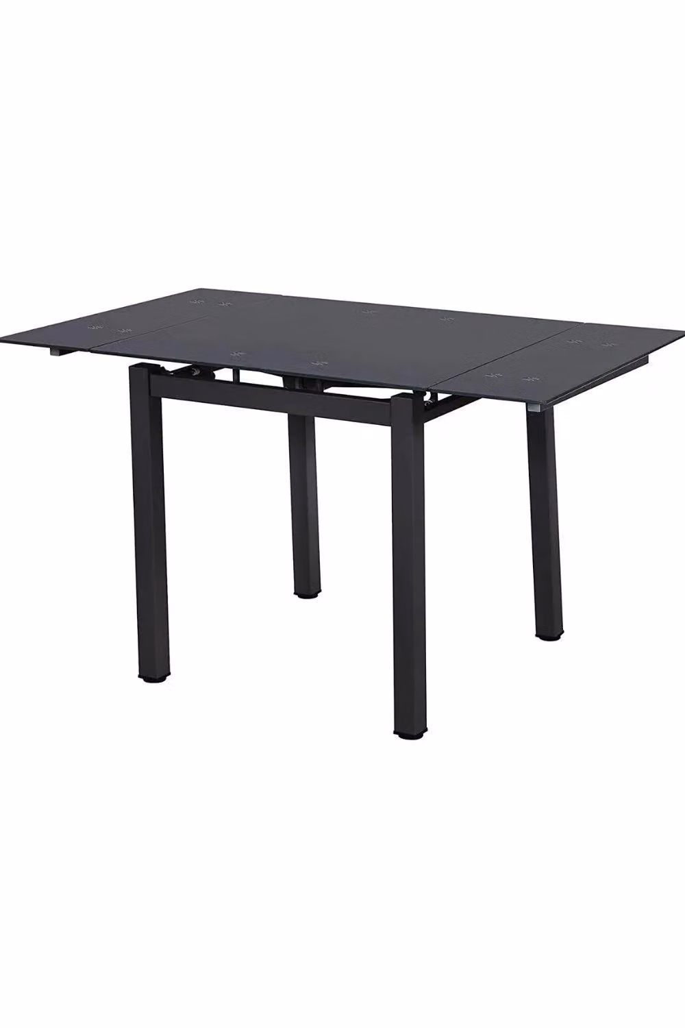 Modernique Black Tempered Glass Extending Small Dining Table W/D/H: 80 x 80 x 75 cm – 2