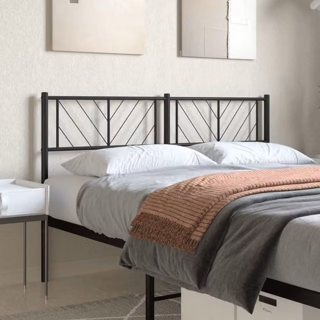 Berkfield Home Metal Headboard in Black, Width: 150 cm – 1