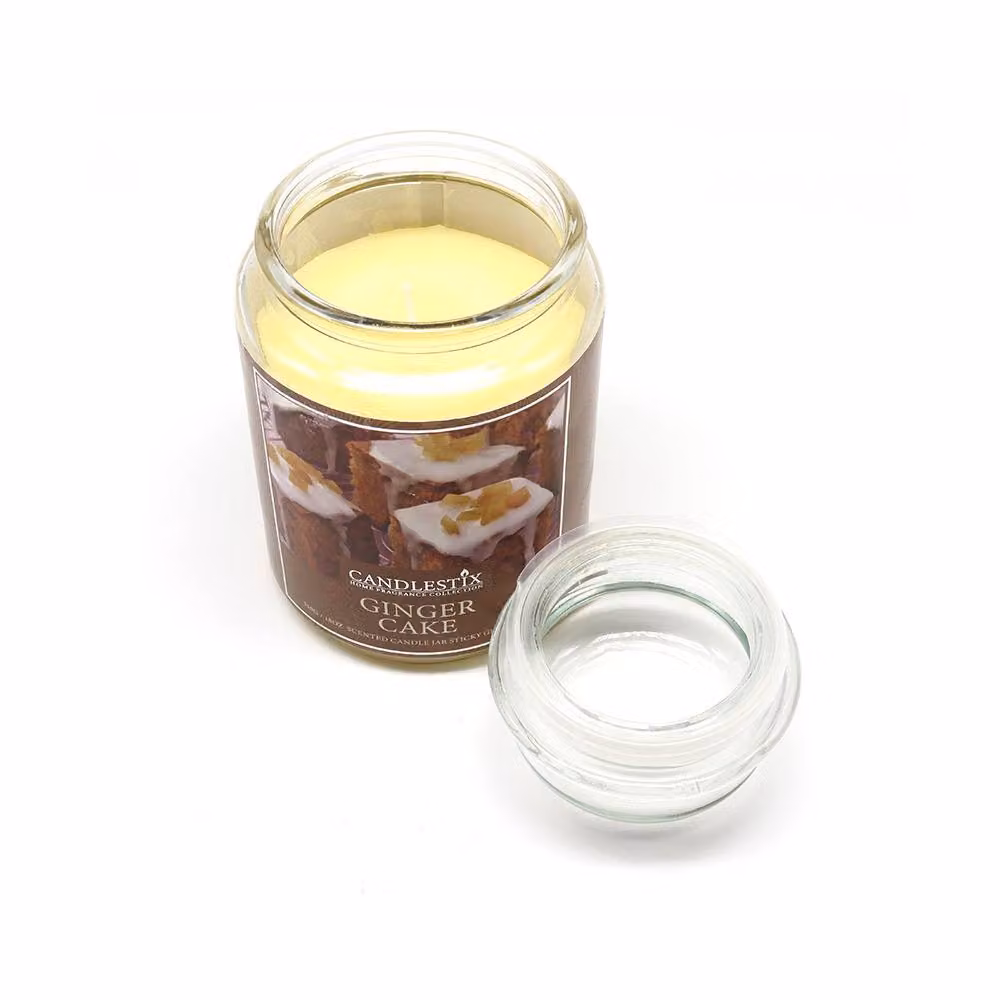 Voltico Ginger Cake Scented Glass Jar Candle, Bright Yellow, 18oz – 2