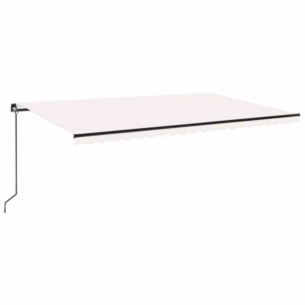 Berkfield Home Manual Retractable Awning with LED in Beige, W: 500 cm, D: 300 cm – 2