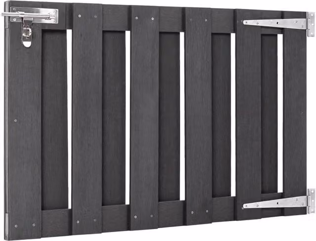 Berkfield Home Durable WPC Sliding Garden Gate, Grey, W: 100 cm, H: 60 cm – 1