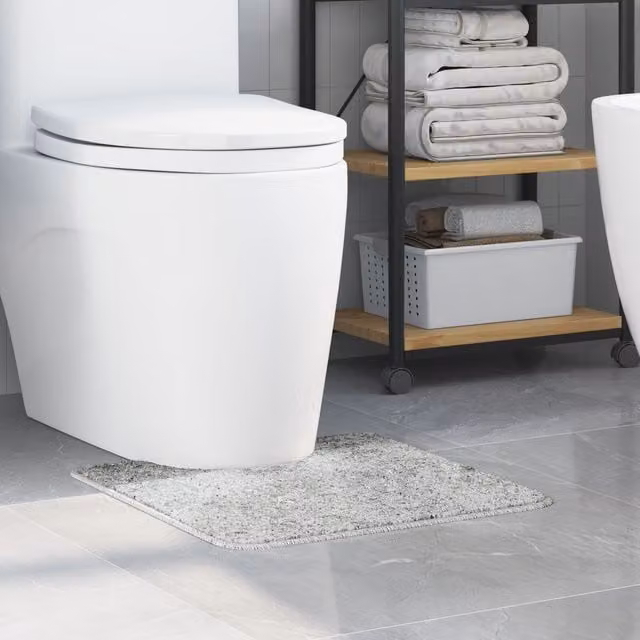 Berkfield Home U-Shaped Non-Slip Bath Mat, Grey, 50 x 50 cm – 1