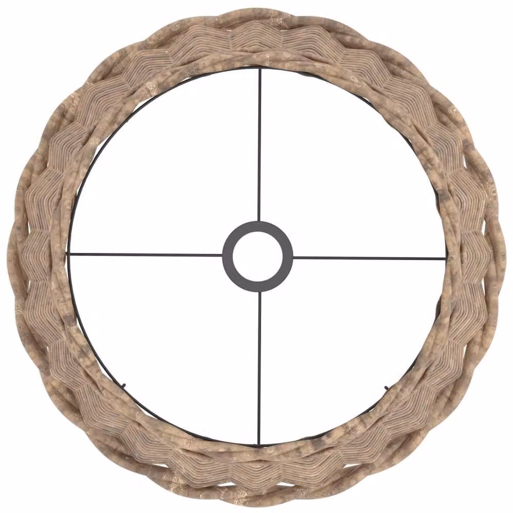 Berkfield Home Brown Wicker Cylinder Lamp Shade, W: 40 cm, H: 26 cm – 3