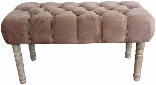 Minster Stylish Living Ltd Fabric Footstool in Taupe, W: 40 cm, D: 80 cm, H: 45 cm